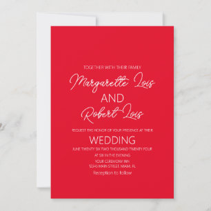 Romantic Love Red Pink Valentines  Invitation