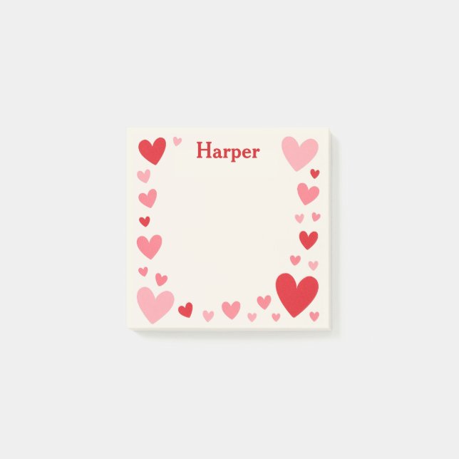 Romantic Love Sticky Notes with Personalised Name (Front)