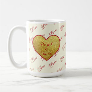 Romantic Love Typography Red Heart Valentines Day Coffee Mug