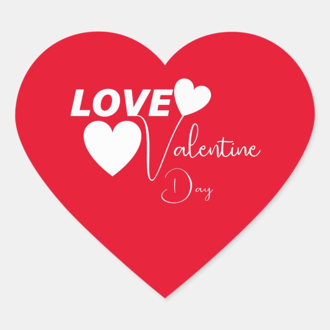 Romantic Love Valentine Day Heart Sticker (Front)