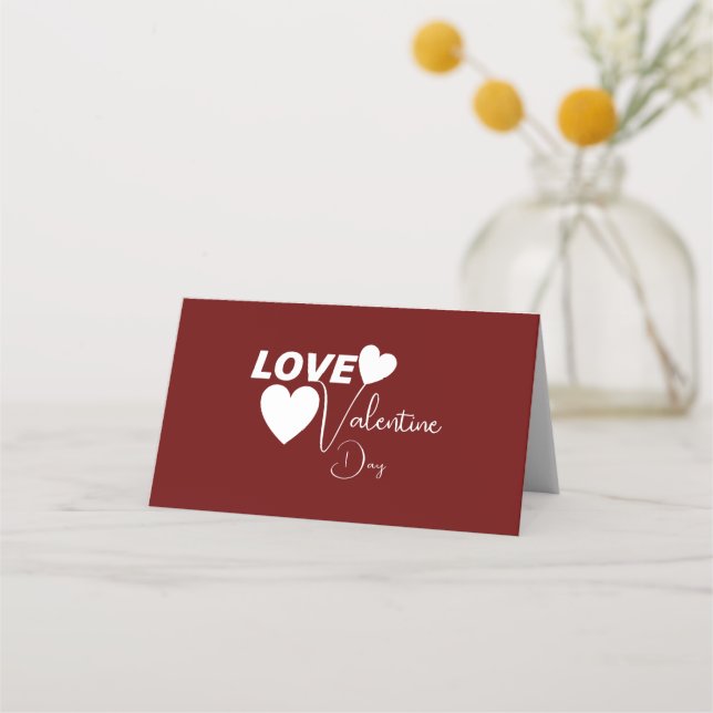 Romantic Love Valentine Day Place Card (Front)
