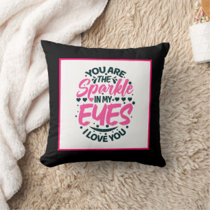 Romantic love word art Anniversary Cushion