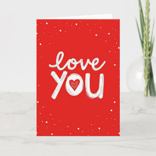 Romantic Love You Brushstroke Dots Card