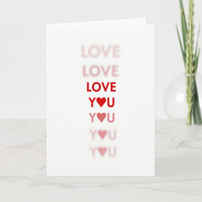 Romantic Love You Card (Front)