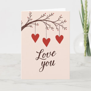 Romantic Love You Hearts Card