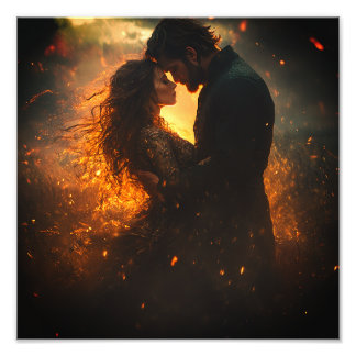 Romantic Lovers in the Storm Photo Print
