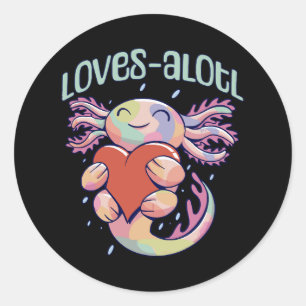 Romantic Loves - happy axolotl Classic Round Sticker