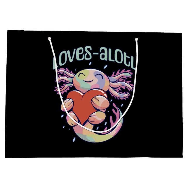 Romantic Loves - happy axolotl Large Gift Bag (Back)