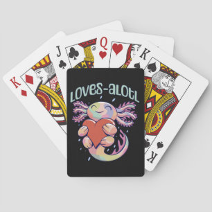 Romantic Loves - happy axolotl Playing Cards