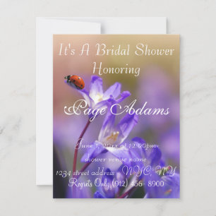 Romantic luck ladybug Bridal Shower Destiny Invitation