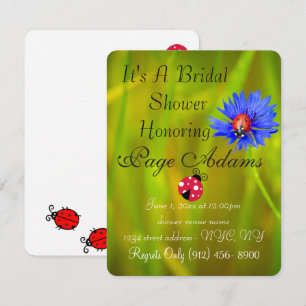 Romantic luck ladybug Bridal Shower Destiny Invitation