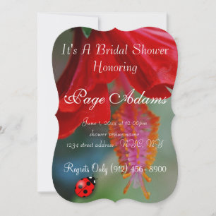 Romantic luck ladybug Bridal Shower Destiny Invitation