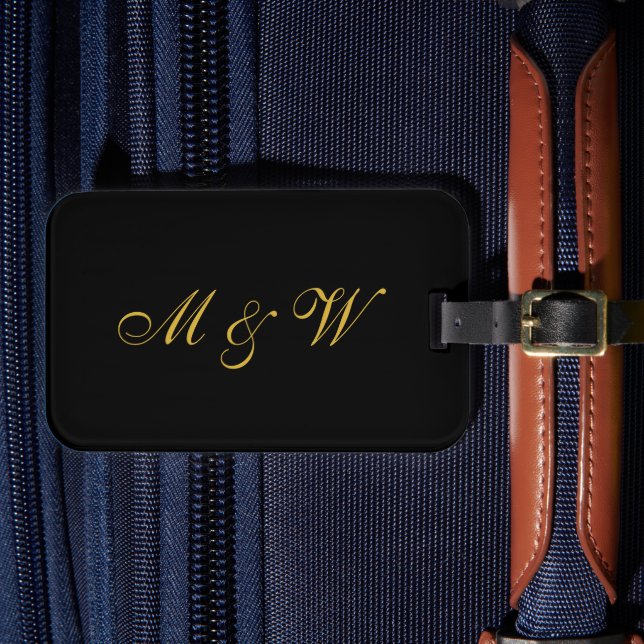 Romantic Luggage Tag Featuring Couple’s Initials (Front Insitu 4)