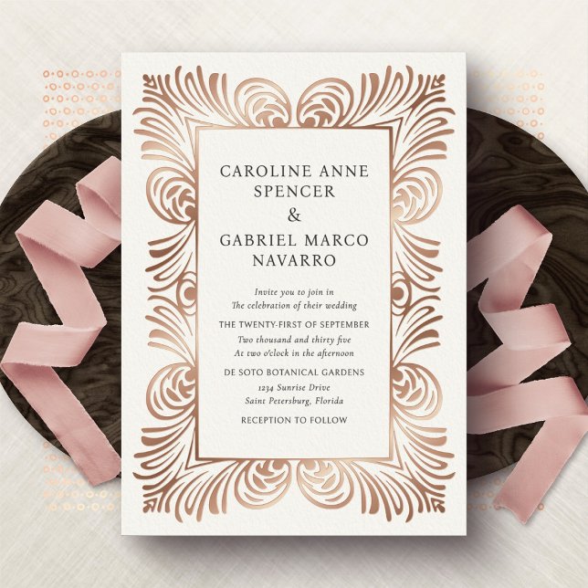 Romantic Luxurious Baroque Wedding Foil Invitation (Creator Uploaded)