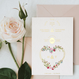 Romantic Luxury Floral Pink Red Shades Heart