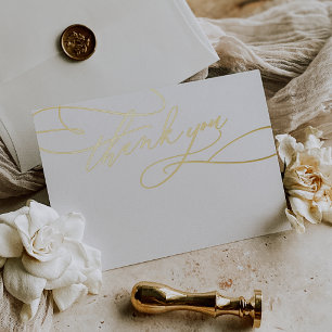 Romantic Luxury Gold Foil Wedding Thank You Card