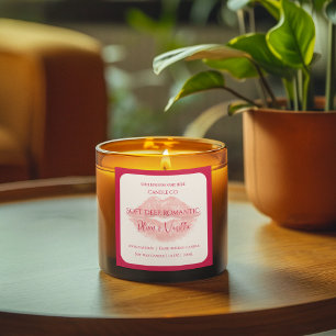 Romantic Luxury Love Design - Velvet Kiss Candle  Square Sticker