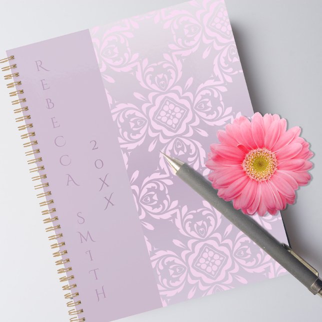 Romantic Luxury Stylish Light Pink Damask Pattern Planner (Creator Uploaded)