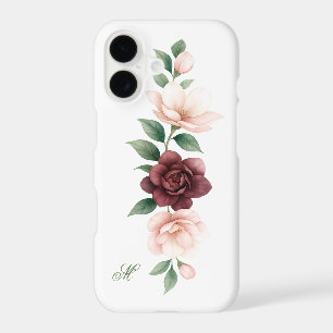 Romantic Magnolia & Rose Floral Case with Monogram