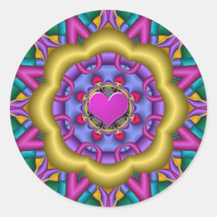 Romantic Mandala sticker with Heart