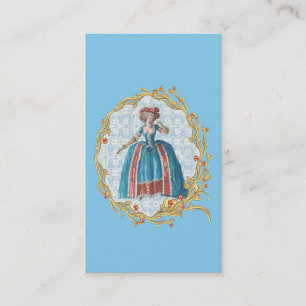 Romantic Marie Antoinette business card Blue