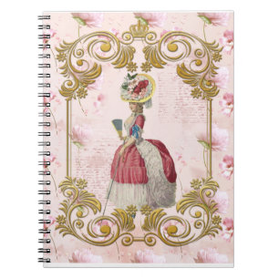 Romantic Marie Antoinette floral pink Notebook