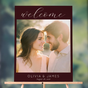 Romantic Maroon Photo Acrylic Sign