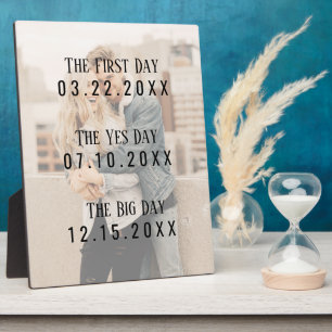 Romantic Married Couple Dates Picture Typography Plaque