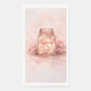 Romantic Mason Jar Hearts Paper Napkin
