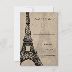 Romantic Mason Jar Shadows Damask Wedding RSVP