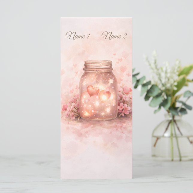 Romantic Mason Jar Wedding Program (Standing Front)