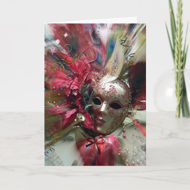 Romantic Masquerade Greeting Card (Front)