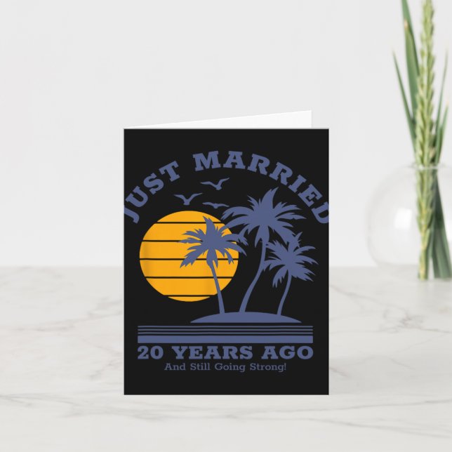 Romantic Matching Couples - 20th Wedding Anniversa Card (Front)