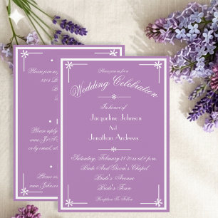Romantic Mauve Wedding White Frame & Script Invitation