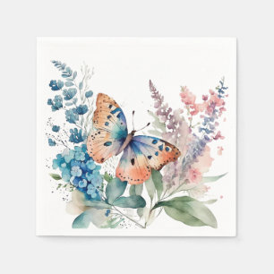 Romantic meadow butterfly  napkin