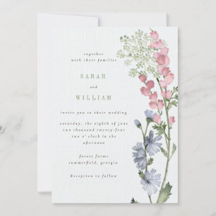 Romantic meadow flowers wedding Wedding Invitation