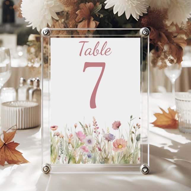 Romantic Meadow Wildflower Reception Table Number (Creator Uploaded)