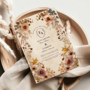 Romantic Meadow Wildflower Wedding Invitation