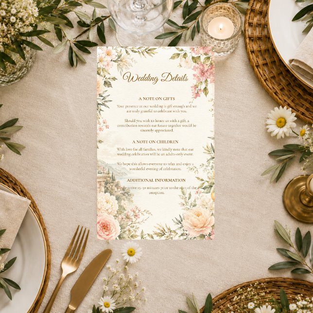 Romantic Mediterranean Wedding Enclosure Card (Creator Uploaded)