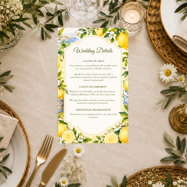 Romantic Mediterranean Wedding Enclosure Card (Creator Uploaded)