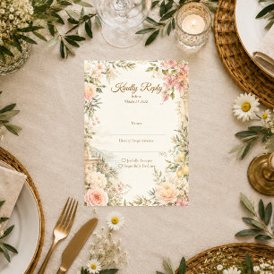 Romantic Mediterranean Wedding RSVP Card