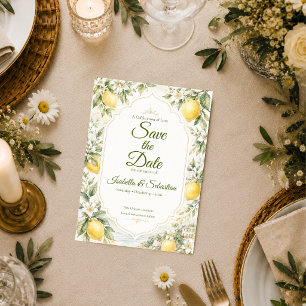Romantic Mediterranean Wedding Save The Date