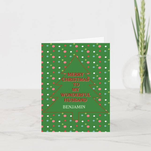 Romantic Merry Christmas Card for Husband (Front)