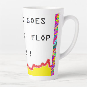 Romantic message and art about hearts latte mug