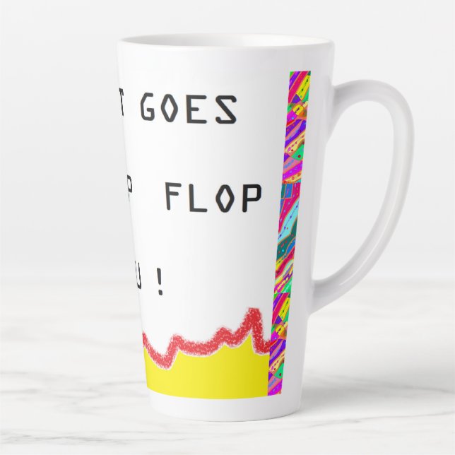 Romantic message and art about hearts latte mug (Right)