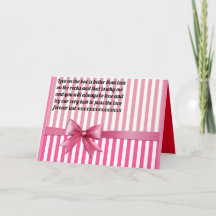 Romantic message poem on pink box with bows