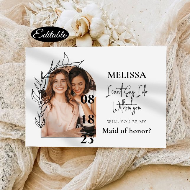 Romantic Minimal Arch Bridesmaid Proposal Card (Creator Uploaded)