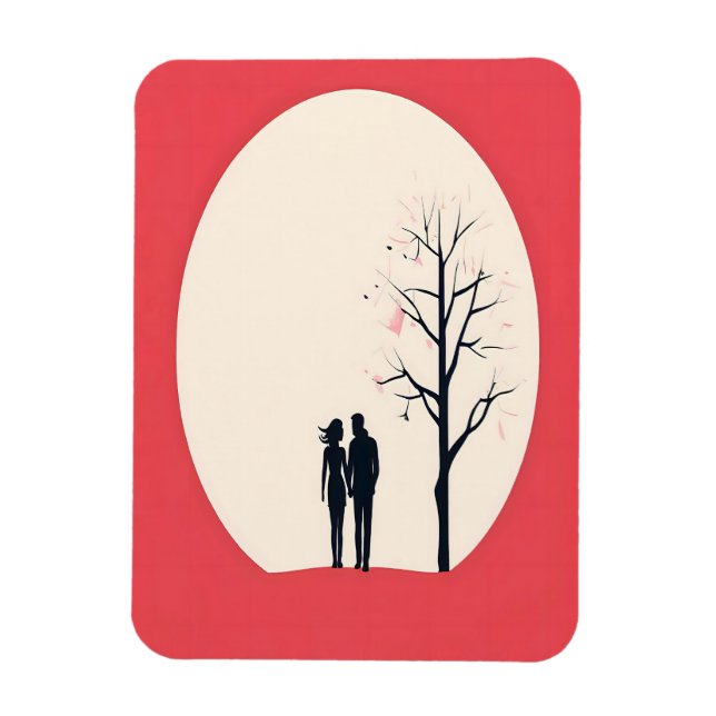 Romantic Minimalist Couple Art Magnet (Vertical)