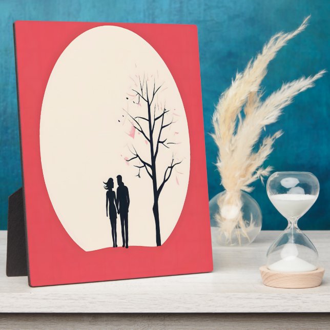 Romantic Minimalist Couple Art Plaque (Side)
