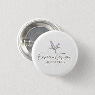 Romantic Minimalist Lavenders Flowers Favours 3 Cm Round Badge